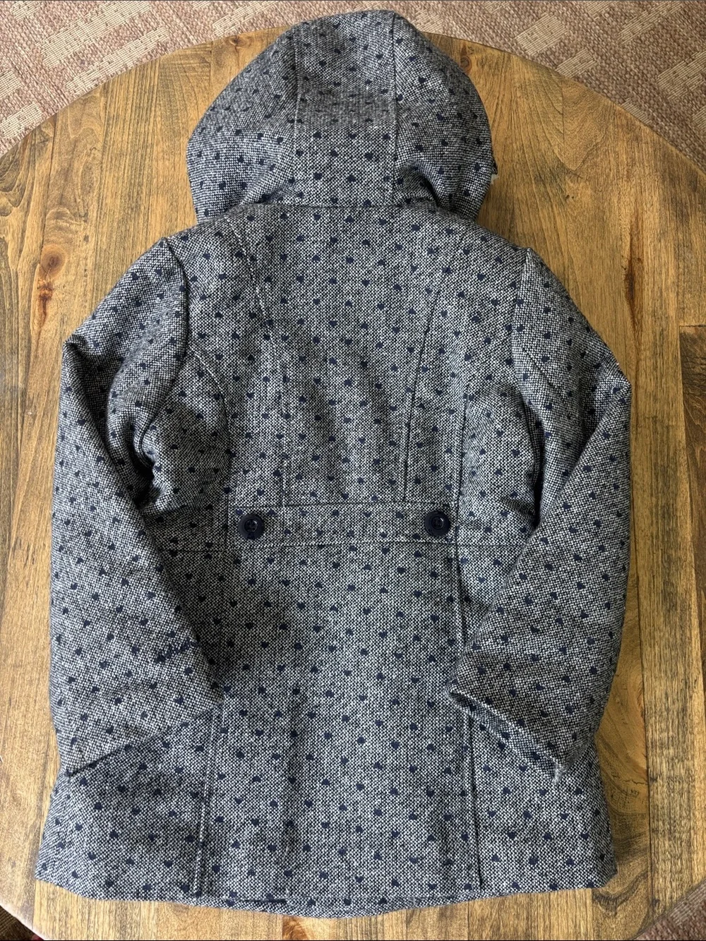 OshKosh Girls' Hooded Wool-Blend Peacoat - Gray